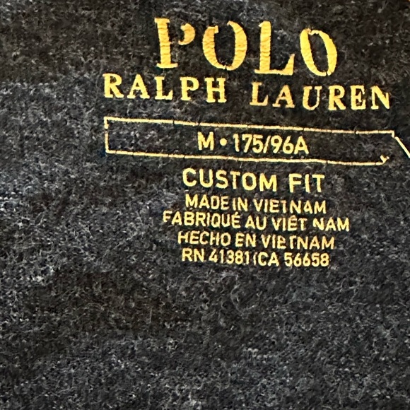 Polo Ralph Lauren Long Sleeve TShirt Charcoal with Burgundy Pony size med - Picture 5 of 5